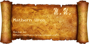 Mathern Uros névjegykártya